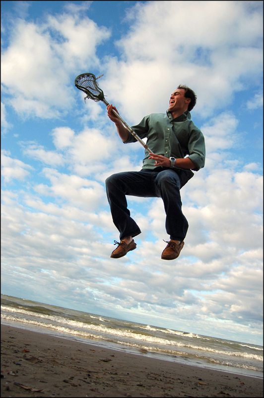 Renee Liddick Hall’s placement of the horizon line below this rocking lacrosse player gives him a feeling of power and fun in this wonderful photograph.