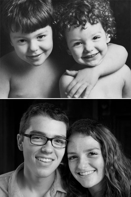 When they were young I photographed them in a fancy photographer’s studio and more recently in the natural—and professional looking—light of my happy light location.