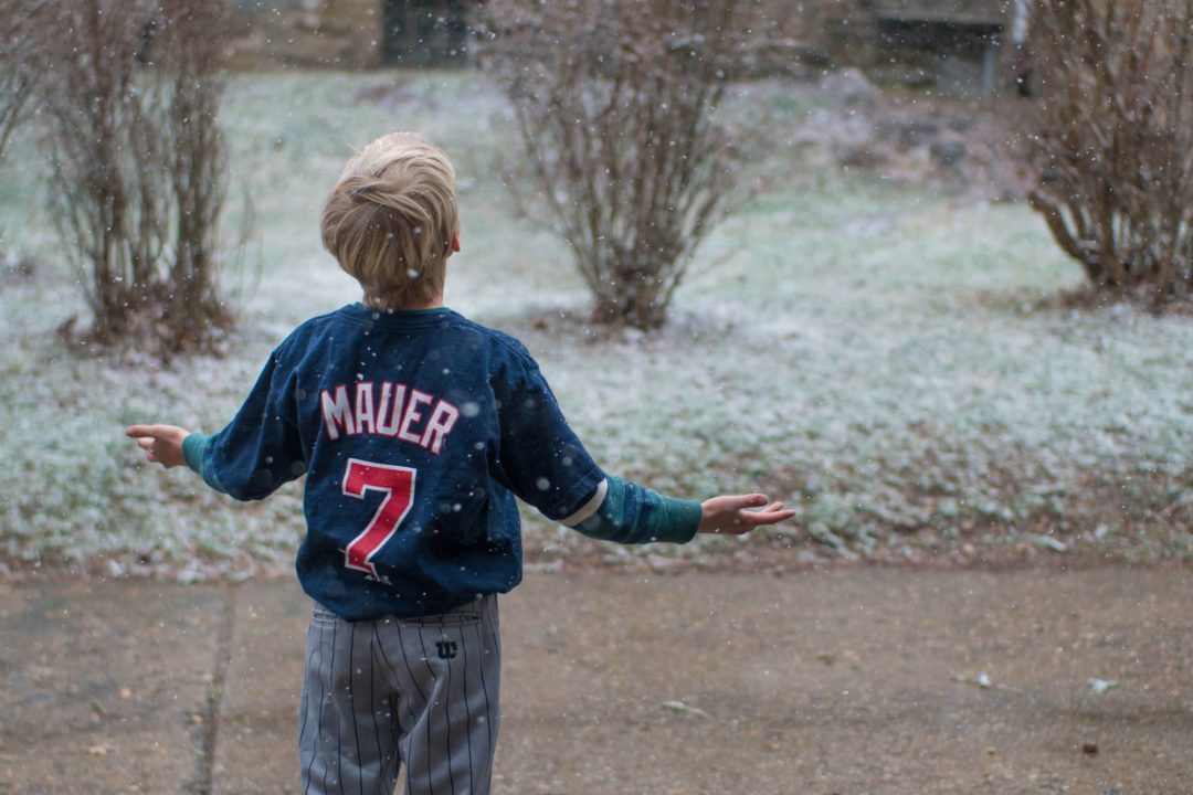 A Baseball Boy in Winter